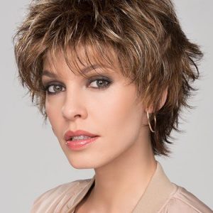 Women Sophisticated Short Curly Blonde Synthetic Wig Basic Cap
