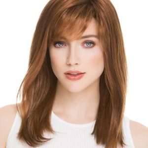Mid-length Women Straight Synthetic Wig Mono Crown Brunette By Rooted