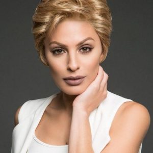 Short Blonde Women Monofilament Synthetic Lace Front Wig Hand-tied