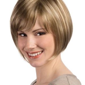 Short Straight Women Blonde Synthetic Wig Basic Cap