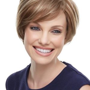 Short Straight Women Monofilament Synthetic Lace Front Wig Mono Top By Rooted