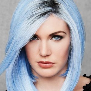 Women Short Straight Hf Synthetic Wig Basic Cap Colored By Rooted