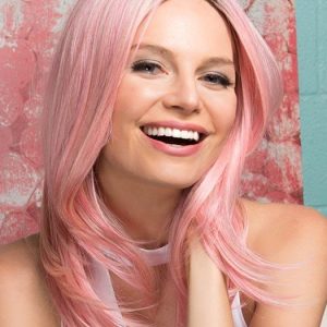 Women Straight Long Colored Synthetic Wig Basic Cap By Rooted