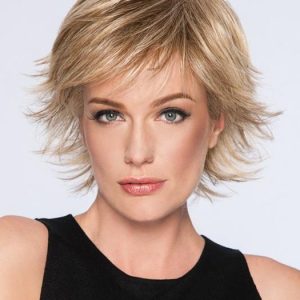 Short Straight Women Blonde Hf Synthetic Wig Basic Cap By Rooted