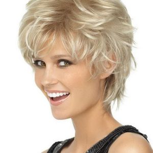 Short Straight Women Blonde Hf Synthetic Wig Basic Cap By Rooted