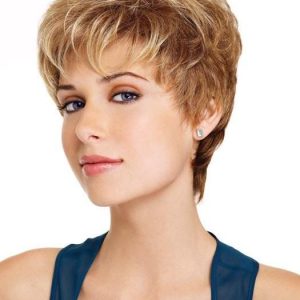 Short Short Pixie Women's Blonde Synthetic Wig Basic Cap