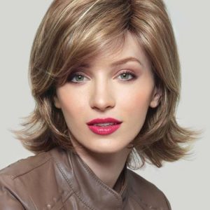 Mid-length Women's Blonde Straight Synthetic Wig By Rooted