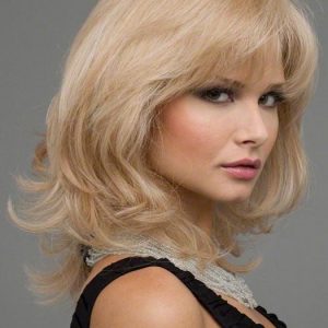 Mid-length Women's Human Hair/ Synthetic Blend Lace Front Wig