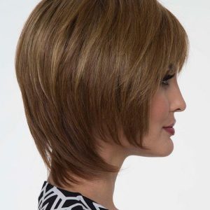 Women's Short Monofilament Human Hair/Synthetic Blend Wig