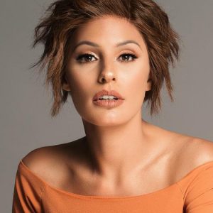 Women's Wavy Hand-tied Human Hair/Synthetic Blend Lace Front Wig