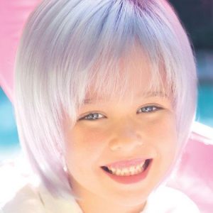 Short Kids' Blonde Straight Synthetic Lace Front Wig By Rooted