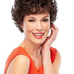 Short Women's Curly Blonde Synthetic Wig Basic Cap