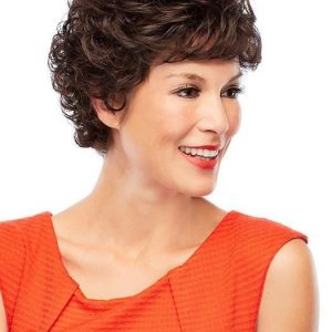 Short Women's Curly Blonde Synthetic Wig Basic Cap