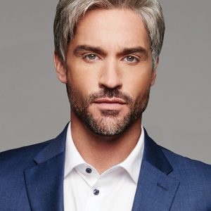 Short Straight Men's Synthetic Lace Front Wig Mono Crown