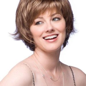 Short Straight Women's Monofilament Synthetic Wig Mono Top