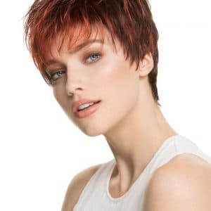 Women's Pixie Short Straight Synthetic Wig Mono Crown By Rooted