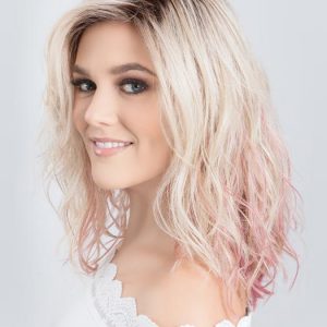 Mid-length Women's Colored Wavy Synthetic Lace Front Wig Mono Crown