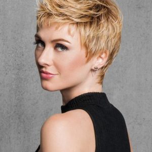 Short Straight Women's Pixie Synthetic Wig Basic Cap Brunette