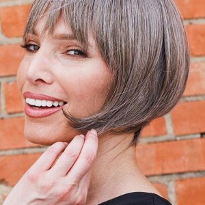 Women's Human Hair Synthetic Blend Short Straight Wig