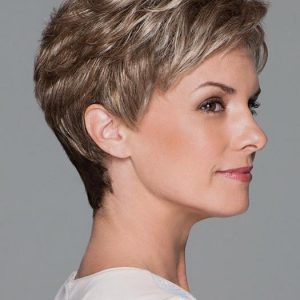 Women's Blonde Pixie Wavy Monofilament Synthetic Lace Front Wig