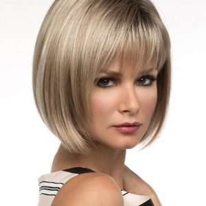 Women's Short Blonde Synthetic Wig Basic Cap Brunette By Rooted